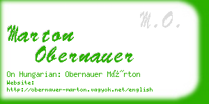 marton obernauer business card